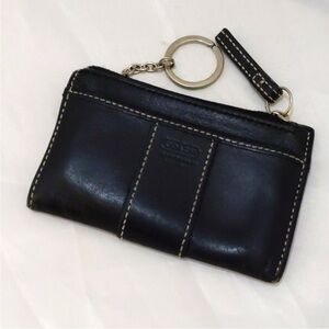 Coach Black Leather Keychain Wallet